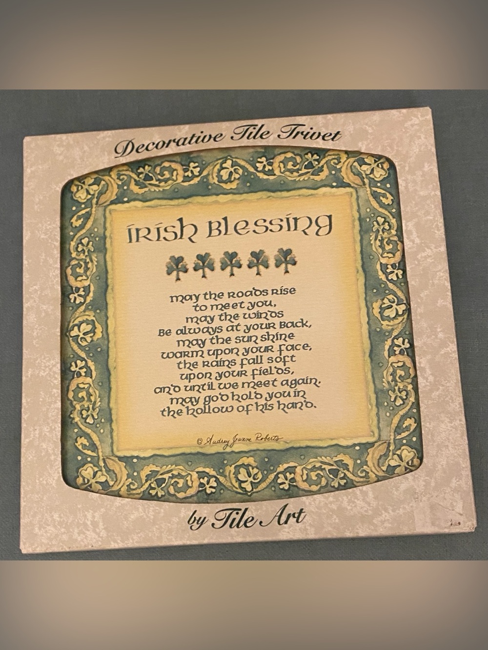 New Tile Art Irish Blessing Decorative Ceramic Tile Trivet Audrey Jeanne Roberts